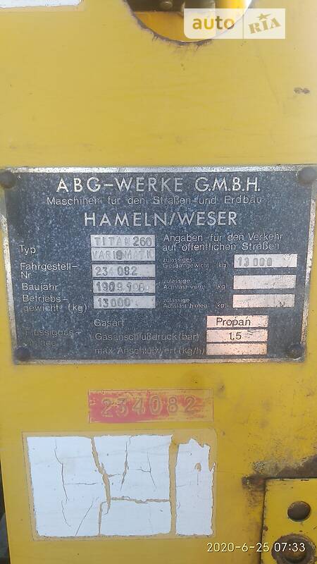 Асфальтоукладчик ABG Titan 260 1989 в Запорожье фото 3 Асфальтоукладчик ABG Titan 260 1989 в Запорожье
