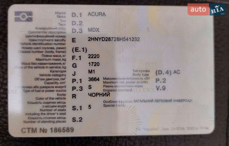 Внедорожник / Кроссовер Acura MDX 2008 в Киеве