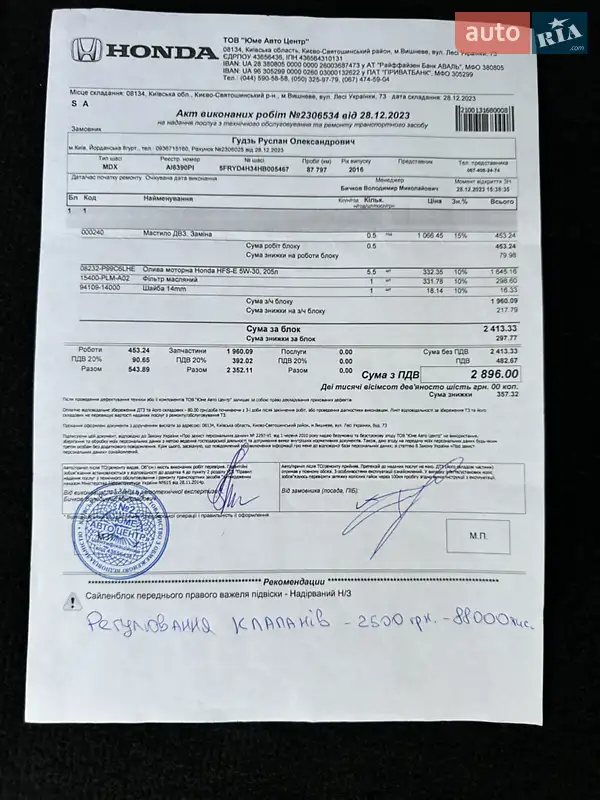 Внедорожник / Кроссовер Acura MDX 2016 в Киеве документ 3 фото Внедорожник / Кроссовер Acura MDX 2016 в Киеве документ