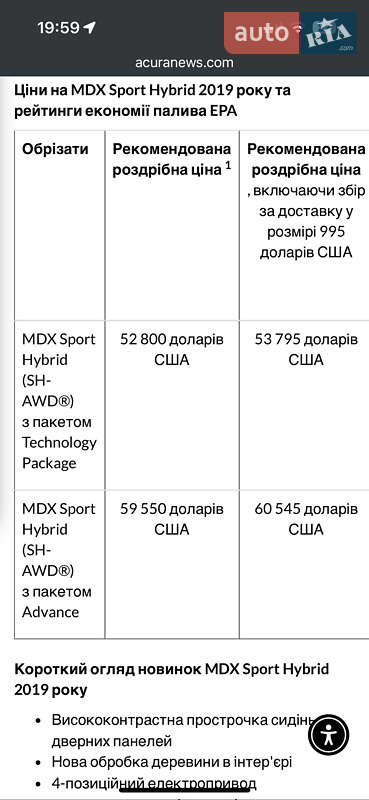 Внедорожник / Кроссовер Acura MDX 2020 в Киеве фото 168 Внедорожник / Кроссовер Acura MDX 2020 в Киеве