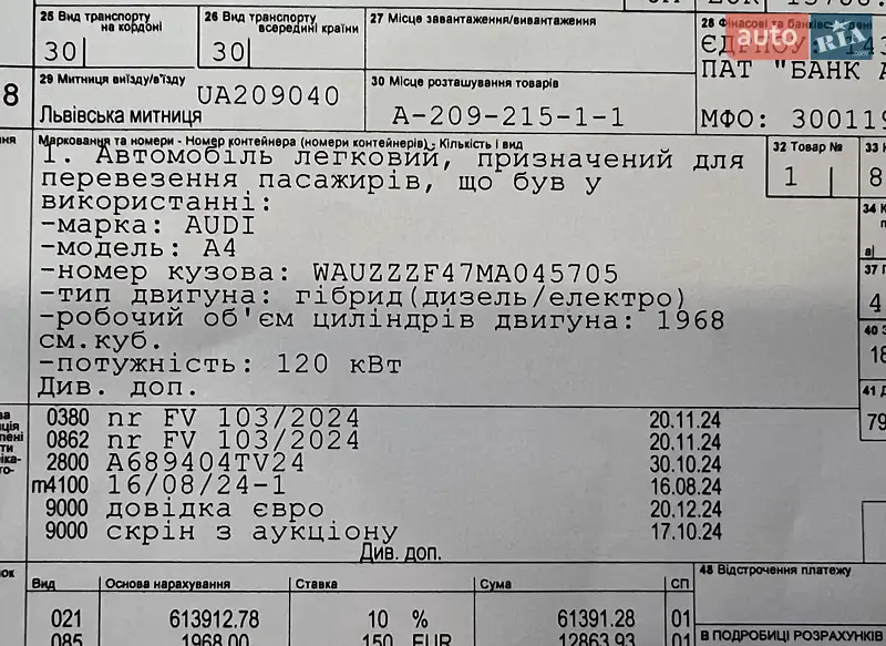 Универсал Audi A4 2021 в Дрогобыче документ