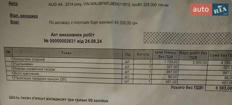 Седан Audi A4 2014 в Чернигове