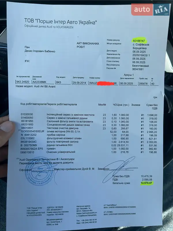 Универсал Audi A4 2014 в Киеве документ