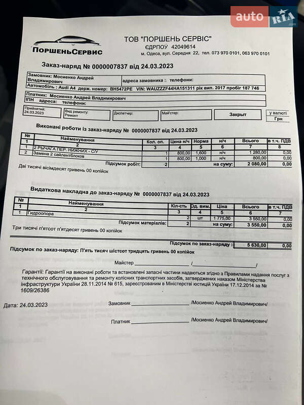 Универсал Audi A4 2017 в Одессе