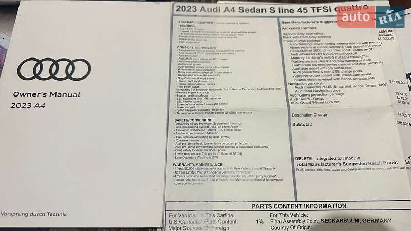 Седан Audi A4 2022 в Днепре