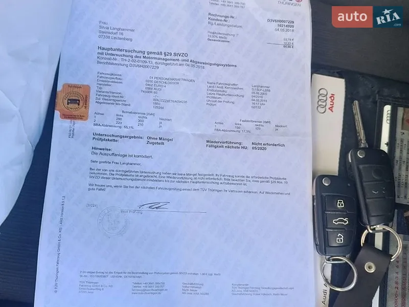 Седан Audi A4 2005 в Красилове документ