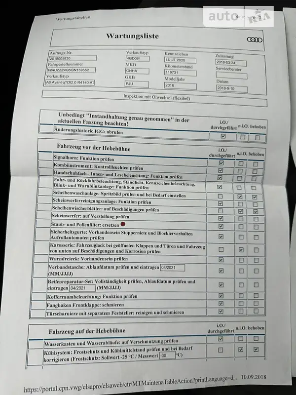 Универсал Audi A6 2016 в Киеве документ
