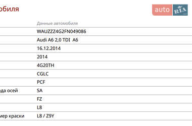Седан Audi A6 2014 в 