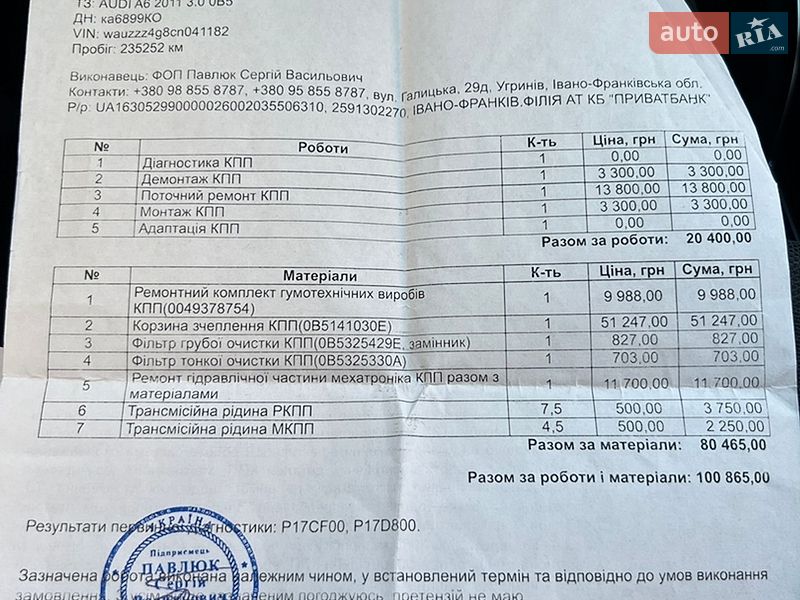 Седан Audi A6 2011 в Калуші
