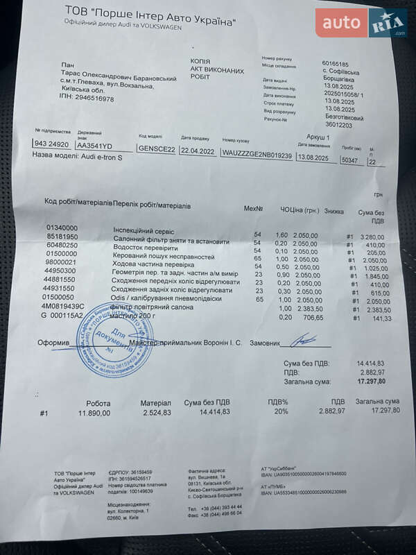 Внедорожник / Кроссовер Audi e-tron S 2021 в Василькове фото 40 Внедорожник / Кроссовер Audi e-tron S 2021 в Василькове