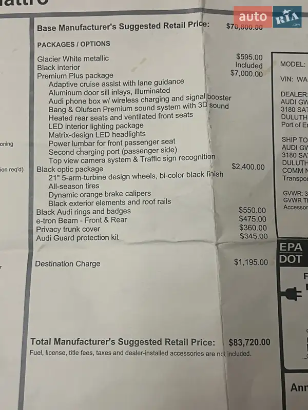 Внедорожник / Кроссовер Audi e-tron 2022 в Харькове документ 2 фото Внедорожник / Кроссовер Audi e-tron 2022 в Харькове документ