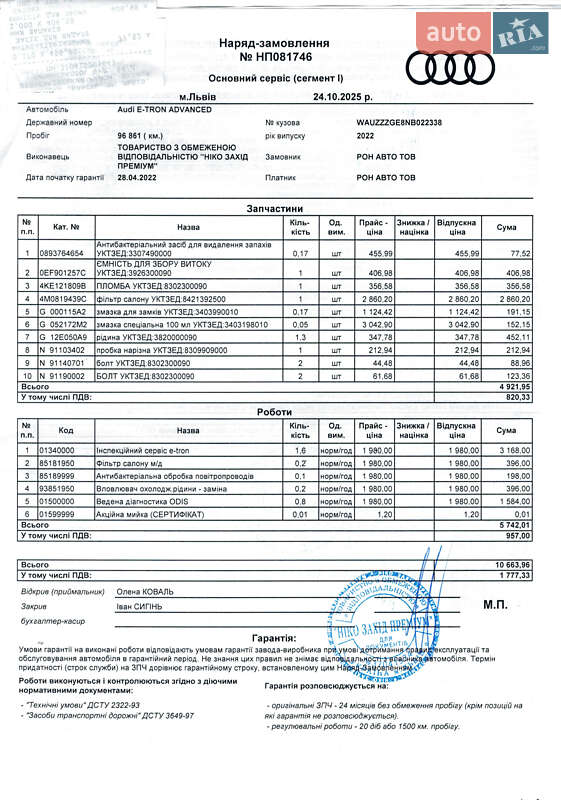 Внедорожник / Кроссовер Audi e-tron 2022 в Ковеле
