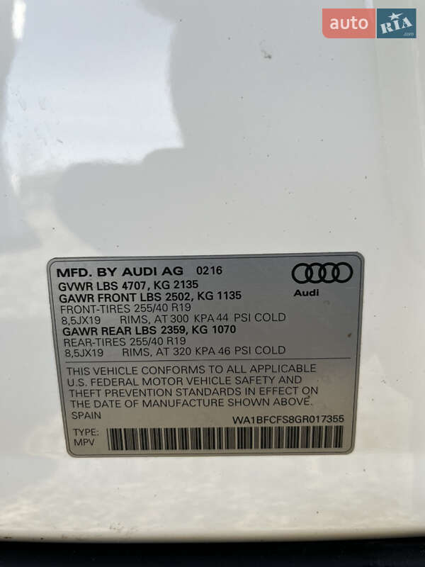 Внедорожник / Кроссовер Audi Q3 2016 в Харькове