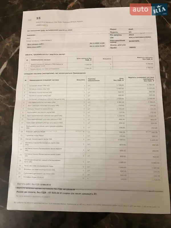 Внедорожник / Кроссовер Audi Q5 2014 в Львове документ 2 фото Внедорожник / Кроссовер Audi Q5 2014 в Львове документ