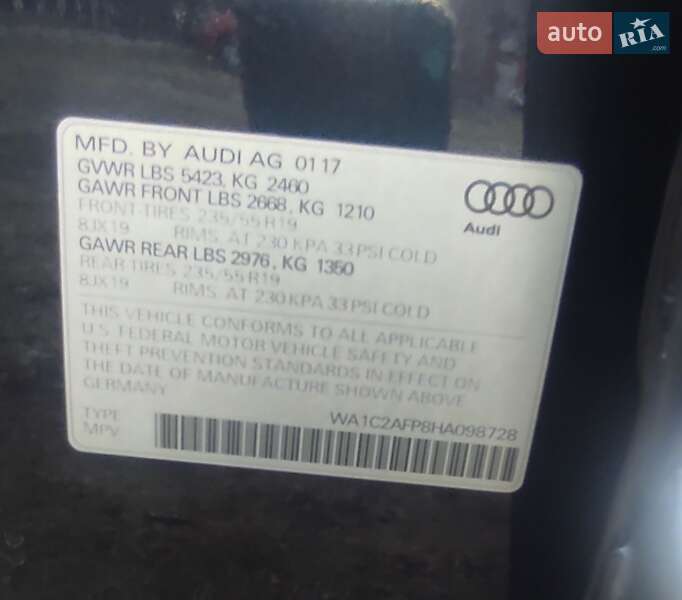 Внедорожник / Кроссовер Audi Q5 2017 в Вараше фото 9 Внедорожник / Кроссовер Audi Q5 2017 в Вараше