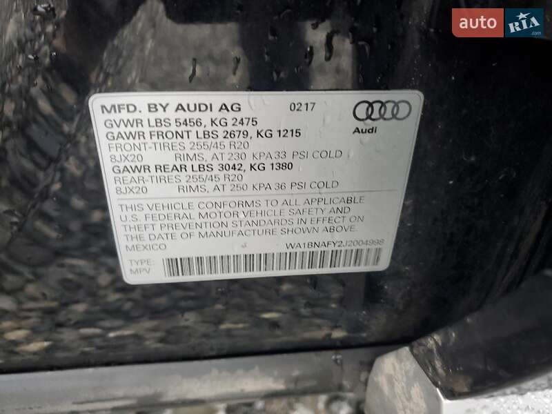 Внедорожник / Кроссовер Audi Q5 2018 в Тернополе фото 13 Внедорожник / Кроссовер Audi Q5 2018 в Тернополе