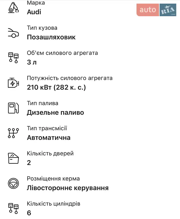 Внедорожник / Кроссовер Audi Q7 2020 в Ровно документ