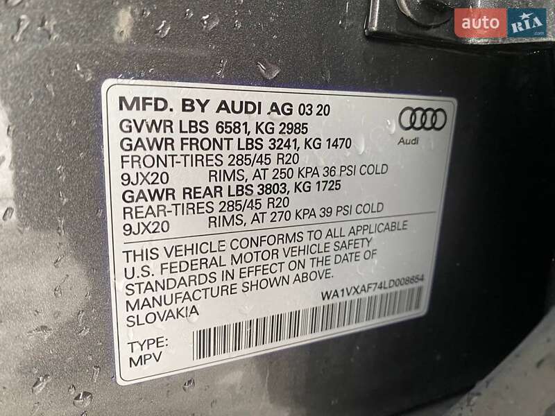 Внедорожник / Кроссовер Audi Q7 2020 в Львове фото 36 Внедорожник / Кроссовер Audi Q7 2020 в Львове