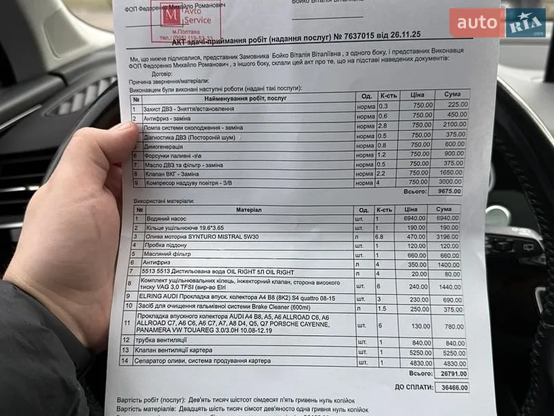 Позашляховик / Кросовер Audi Q7 2016 в Полтаві документ 6 фото Позашляховик / Кросовер Audi Q7 2016 в Полтаві документ