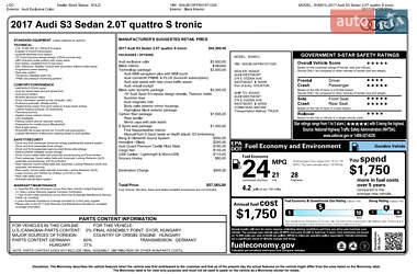 Седан Audi S3 2017 в 