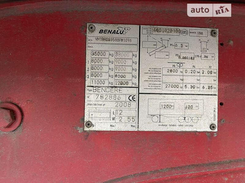 Зерновоз - напівпричіп Benalu Optiliner 2008 в Тячеві