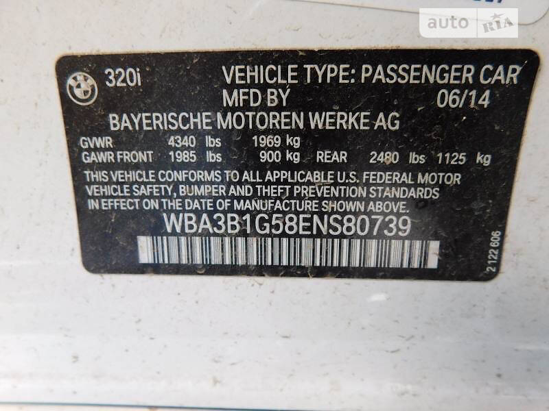 Седан BMW 3 Series 2014 в Львове фото 24 Седан BMW 3 Series 2014 в Львове