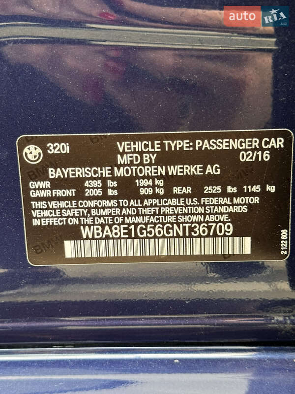 Седан BMW 3 Series 2016 в Ирпене фото 32 Седан BMW 3 Series 2016 в Ирпене
