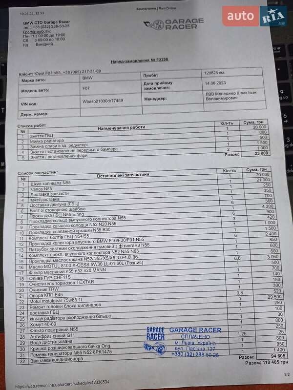 Ліфтбек BMW 5 Series GT 2012 в Львові