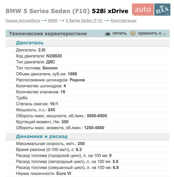 Седан BMW 5 Series 2013 в Кременчуге документ
