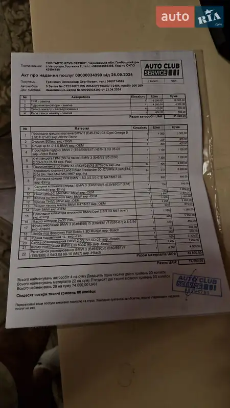 Седан BMW 5 Series 2008 в Черновцах документ 2 фото Седан BMW 5 Series 2008 в Черновцах документ