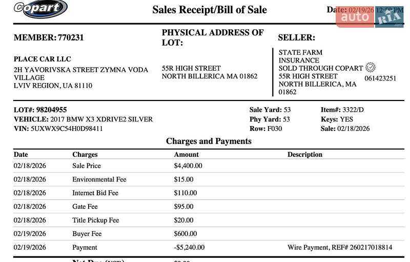 Внедорожник / Кроссовер BMW X3 2017 в Львове