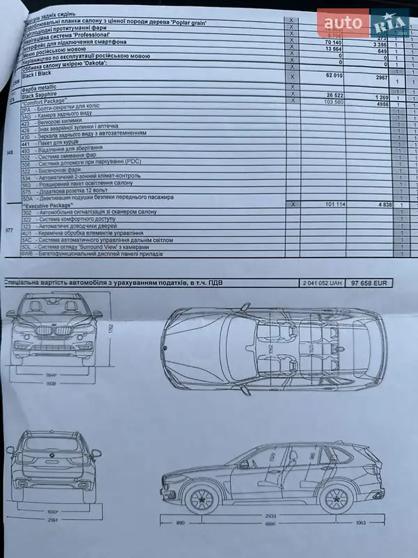Внедорожник / Кроссовер BMW X5 2015 в Киеве документ