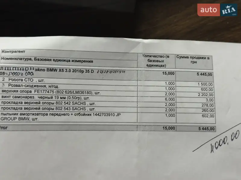 Внедорожник / Кроссовер BMW X5 2011 в Одессе документ