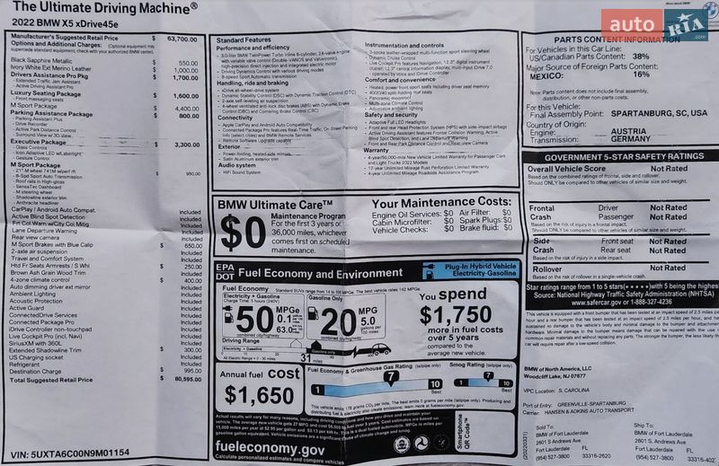 Позашляховик / Кросовер BMW X5 2022 в Одесі