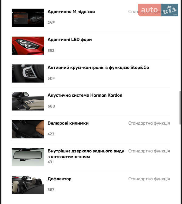 Родстер BMW Z4 2024 в Тернополе