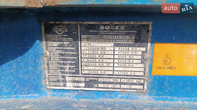 Платформа полуприцеп Bodex KIS 3B 2013 в Черкассах фото 4 Платформа полуприцеп Bodex KIS 3B 2013 в Черкассах