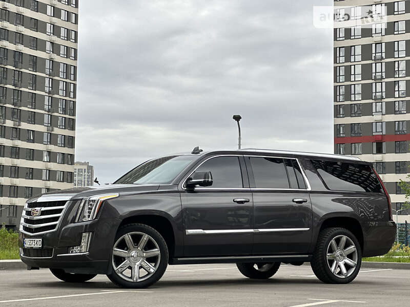 Cadillac Escalade ESV 6.2 AT (409 л.с.) 4WD, 2016, IV поколение, Черный