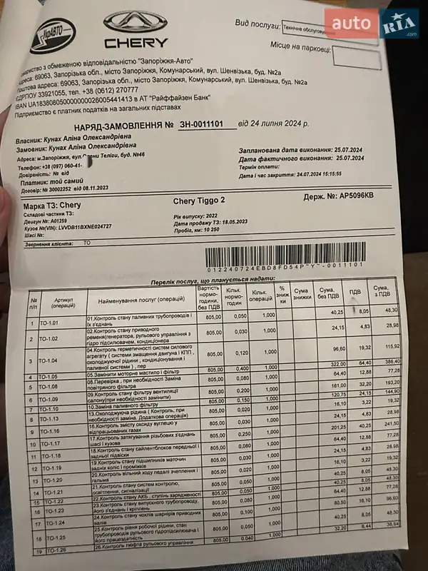 Позашляховик / Кросовер Chery Tiggo 2 2022 в Запоріжжі документ