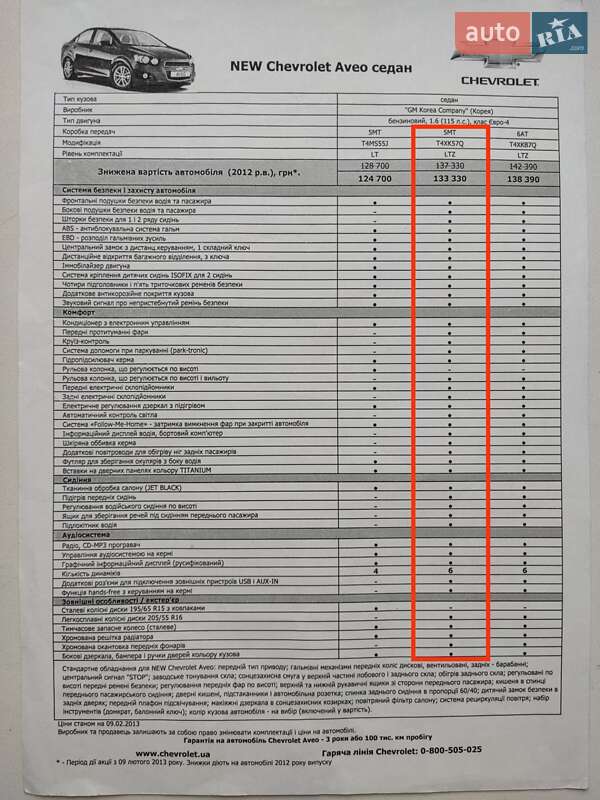 Седан Chevrolet Aveo 2013 в Харькове