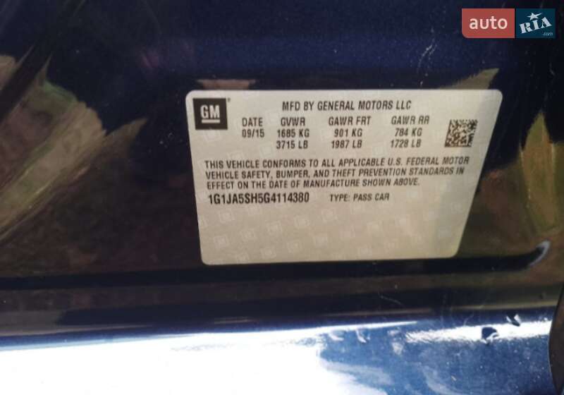 Седан Chevrolet Sonic 2015 в Києві фото 14 Седан Chevrolet Sonic 2015 в Києві