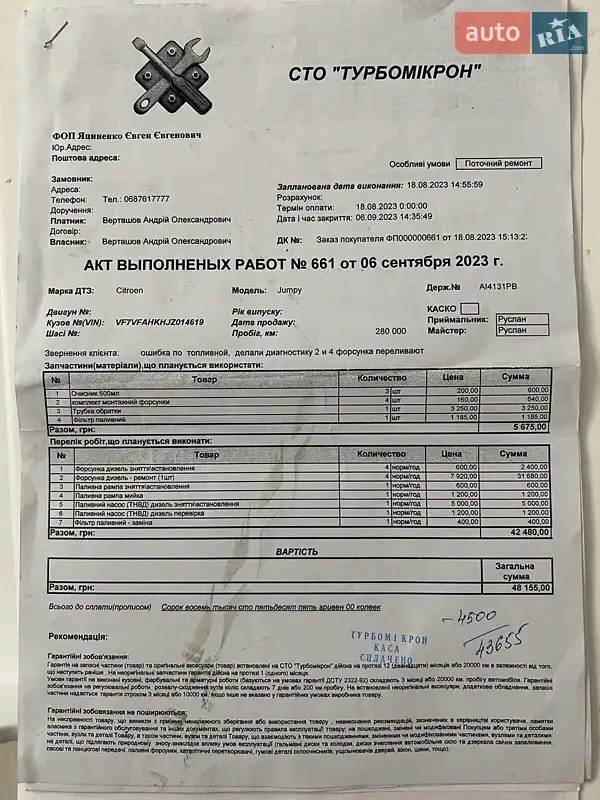 Грузовой фургон Citroen Jumpy 2018 в Пирятине документ