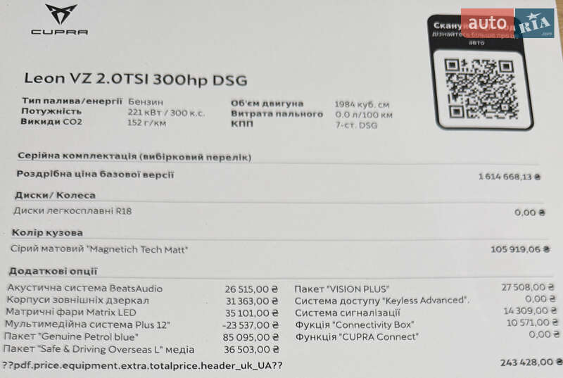 Хетчбек Cupra Leon 2024 в Києві фото 64 Хетчбек Cupra Leon 2024 в Києві