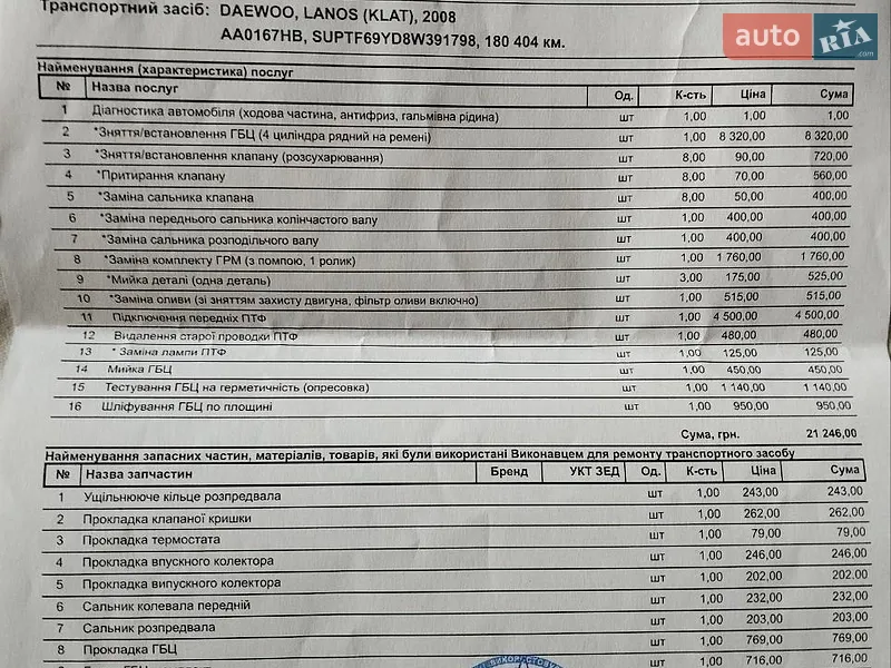 Седан Daewoo Lanos 2008 в Киеве документ