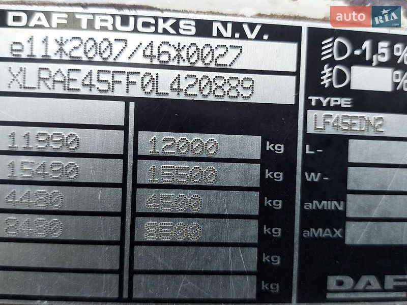 Грузовой фургон DAF LF 2012 в Ратным фото 9 Грузовой фургон DAF LF 2012 в Ратным