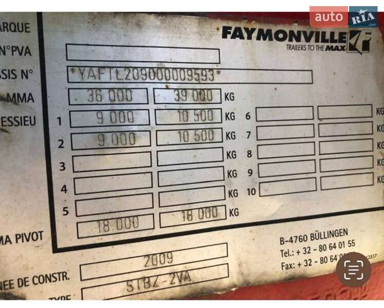 Низкорамная платформа Faymonville STBZ-VA 2009 в Тернополе