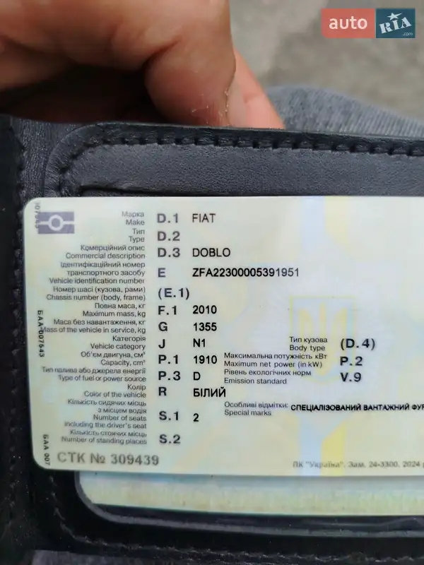Грузовой фургон Fiat Doblo 2006 в Гоще документ