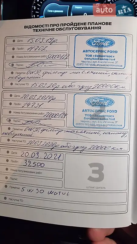 Внедорожник / Кроссовер Ford Edge 2017 в Киеве документ