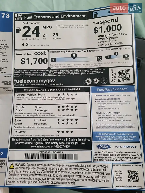 Позашляховик / Кросовер Ford Edge 2020 в Чорткові документ