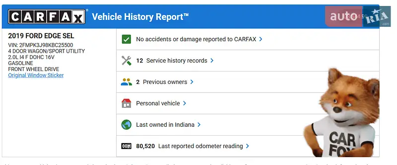 Внедорожник / Кроссовер Ford Edge 2019 в Харькове документ