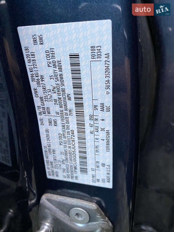 Позашляховик / Кросовер Ford Escape 2018 в Львові